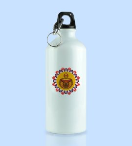 Diwali Radiance sipper bottle - Beautiful Diya and Rangoli Design