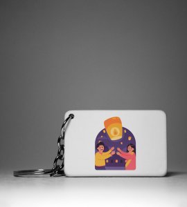 Diwali Night Lantern Keychain - A Festival of Light and Hope(Pack Of 2)