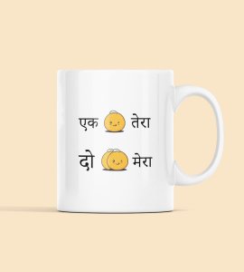 Diwali Sweets Fun Coffee Mug - 'Ek Tera, 2 Mera' Ladoo Celebration