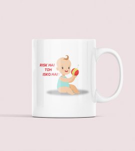Diwali Funny Meme Coffee Mug - Risk Hai To Ishq Hai