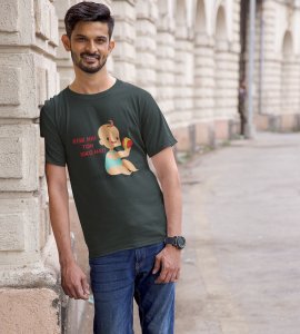 Risk hai printed diwali themed unisex round neck blended green t-shirt specially for diwali festival