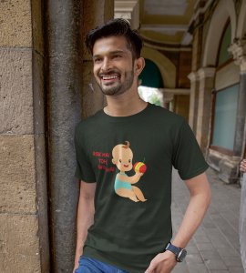 Risk hai printed diwali themed unisex round neck blended green t-shirt specially for diwali festival