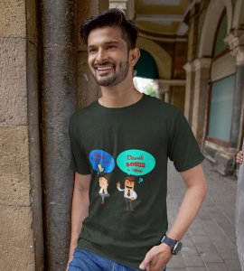 Diwali employee bonus printed diwali themed unisex round neck blended green t-shirt specially for diwali festival