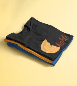 Chakli text printed diwali themed unisex round neck blended black t-shirt specially for diwali festival