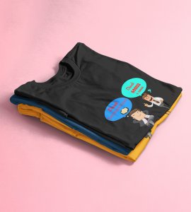 Diwali bonus text printed diwali themed unisex round neck blended black t-shirt specially for diwali festival