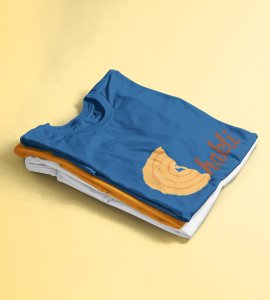 Chakli text printed diwali themed unisex round neck blended blue t-shirt specially for diwali festival