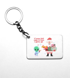 Alien & Santa: Cute Designer Key Chain byUnique Gift For Kids Boys Girls