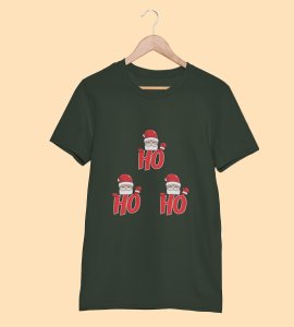 Santas Classic Laugh Printed T-shirt ,(Green) Christmas Edition Printed T-shirt |Best Gift For Friends Family Boys Girls