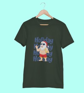 Santa On Vaction T-shirt: Exclusive Gift For Boys Girls(Green) Cool Santa T-shirt, A Perfect Gift For Secret Santa