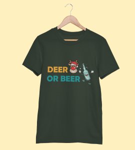 Deer Or Beer: Beautifully Crafted T-shirts(Green) Best Gift for Boys Girls