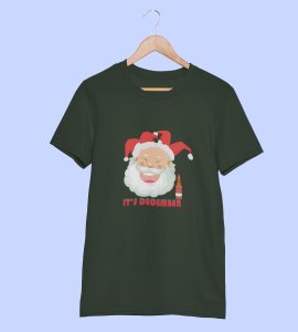 Drunkard Santa : Amazingly Printed T-shirt (Green) Best Gift For Christmas Celebration