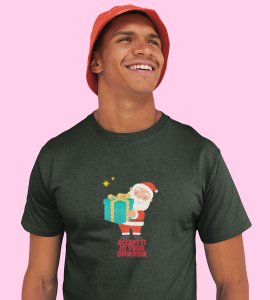 Gift Man Santa: Perfectly Printed T-shirt (Green) Best Gift For Boys Girls