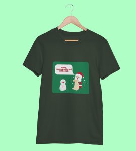 Prankster Santa: Funny Printed T-shirt (Green) Perfect Gift For Secret Santa