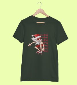 Savage Santa: Cool Printed T-shirt (Green) Perfect Gift For Secret Santa