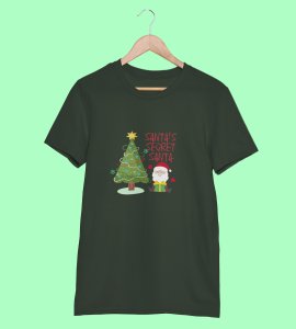 Santa's Secret Santa: Elegantly Printed T-shirt (Green) Perfect Gift For Secret Santa