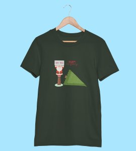Eco-Friendly Santa: Beautifully Printed T-shirt (Green) Exclusive Gift For Boys Girls