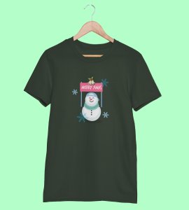 Merry Xmas : Dashing Printed T-shirt (Green) Best Gift For Secret Santa