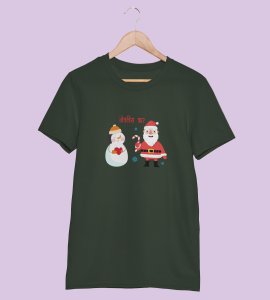 Romantic Santa : Funny Printed T-shirt (Green) Perfect Gift For Secret Santa