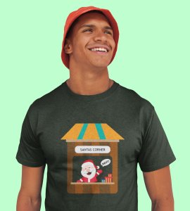Santa's Gift Shop: Beautifully Printed T-shirt (Green) Best Gift For Secret Santa