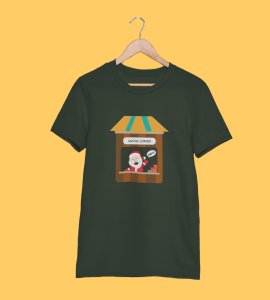Santa's Gift Shop: Beautifully Printed T-shirt (Green) Best Gift For Secret Santa