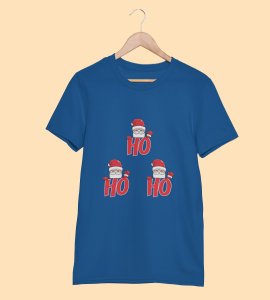 Santas Classic Laugh Printed T-shirt ,(Blue) Christmas Edition Printed T-shirt |Best Gift For Friends Family Boys Girls