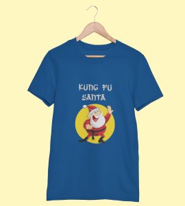 Kung Fu Santa: Perfect T-shirt For Secret Santa(Blue) Best Gift For Boys Girls