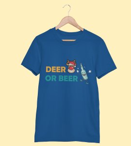 Deer Or Beer: Beautifully Crafted T-shirts(Blue) Best Gift for Boys Girls