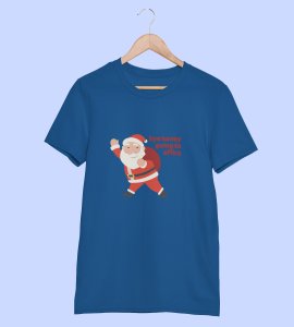 Employed Santa: Best Printed T-shirt (Blue) Best Gift For Secret Santa