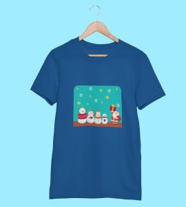 Santa's Squad: Cute Printed T-shirt (Blue) Perfect Gift For kids