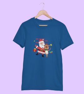 Happy Santa: Best Printed T-shirt (Blue) Best Gift For Kids