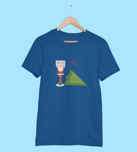 Eco-Friendly Santa: Beautifully Printed T-shirt (Blue) Exclusive Gift For Boys Girls