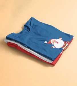 Santaa's Holiday : Best Printed T-shirt (Blue) Unique Gift For Kids