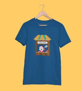 Santa's Gift Shop: Beautifully Printed T-shirt (Blue) Best Gift For Secret Santa