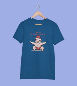 Sumo Santa : Best Printed T-shirt (Blue) Best Gift For Kids Boys Girls