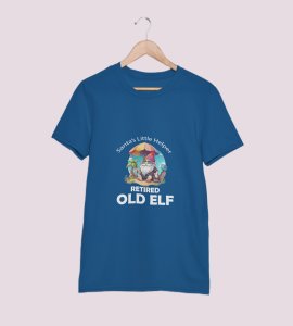 Elderly Elf: Unique Printed T-shirt (Blue) Perfect Gift For Boys Girls