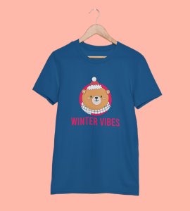 Winter Vibes: Welcome Christmas With(Blue) T-shirt Perfect Gift For Kids Boys Girls