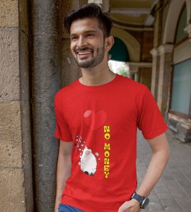 No Money: Cute Santa No Money Christmas T-shirt (Red) - BPA-Free, Leak-Proof Printed - Ideal for Festive Outdoor Adventures Gift