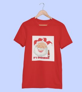 Drunkard Santa : Amazingly Printed T-shirt (Red) Best Gift For Christmas Celebration