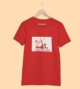 Vacational Santa: Humorously Printed T-shirt (Red) Best Gift For Secret Santa