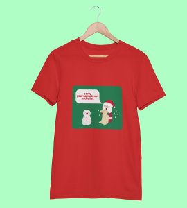 Prankster Santa: Funny Printed T-shirt (Red) Perfect Gift For Secret Santa
