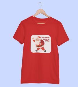 Employed Santa: Best Printed T-shirt (Red) Best Gift For Secret Santa