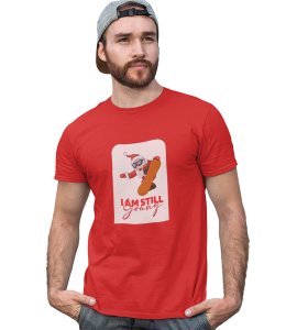 Goofy & Young Santa:Best Printed T-shirt (Red) Perfect Gift For Boys Girls