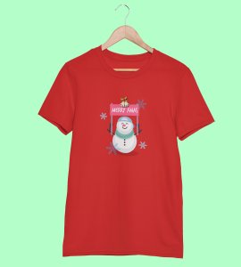 Merry Xmas : Dashing Printed T-shirt (Red) Best Gift For Secret Santa