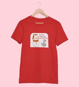 Society Against Santa : Funniest Printed T-shirt (Red) Best Gift For Secret Santa
