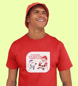 No Purple Its Red : Funniest Printed T-shirt Ever (Red) Unique Gift For Secret Santa