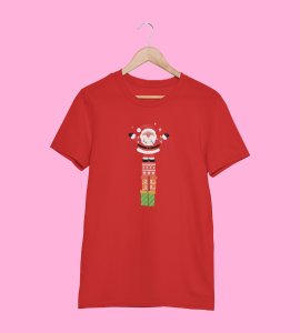 Santa On His Gifts : Best Santaclaus Printed T-shirt (Red) Best Gift For Secret Santa