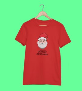 Graphic Lover Santa: Good Vibes Printed T-shirt (Red) Unique Gift For New Year Boys Girls