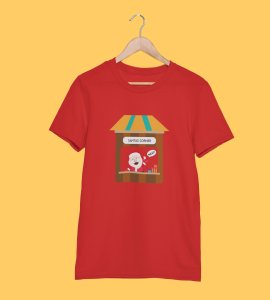 Santa's Gift Shop: Beautifully Printed T-shirt (Red) Best Gift For Secret Santa