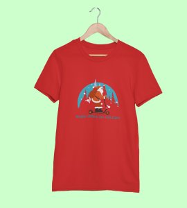 Biker Santa: Unique Printed T-shirt (Red) Perfect Gift For Christmas Boys Girls