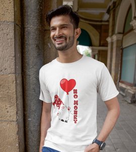 No Money: Cute Santa No Money Christmas T-shirt (White) - BPA-Free, Leak-Proof Printed - Ideal for Festive Outdoor Adventures Gift